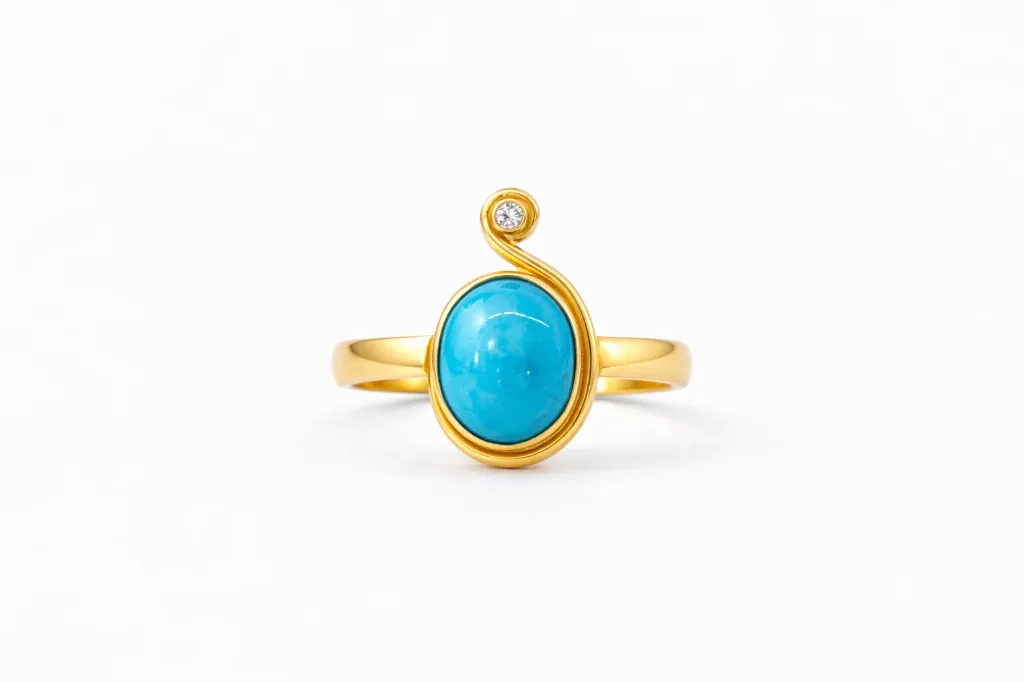 [LG012] LG012 Nishapur Torquoise & Diamond Ladies' Ring
