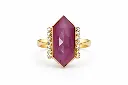 LG047 Pink Sapphire & Diamond Ladies' Ring