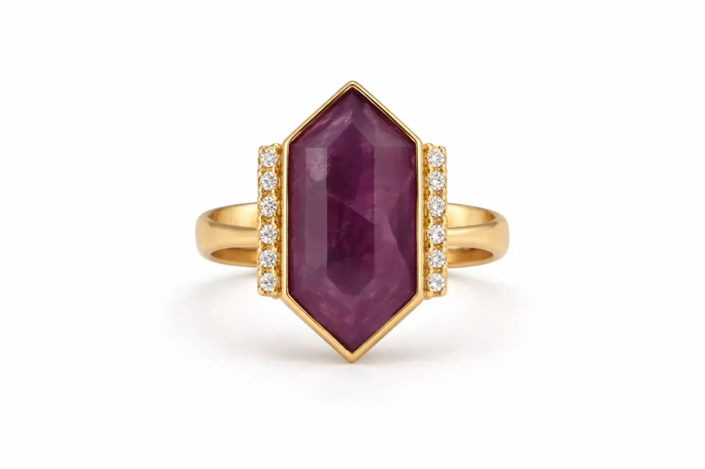 [LG071] LG071 Ruby & Diamond Ladies' Ring