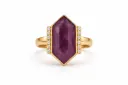 LG071 Ruby & Diamond Ladies' Ring