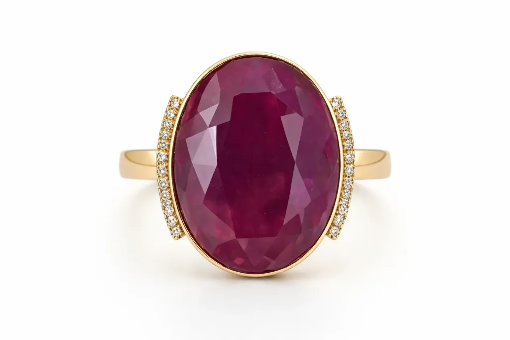 [LG101] LG101 Diamond & Ruby Ladies' Ring
