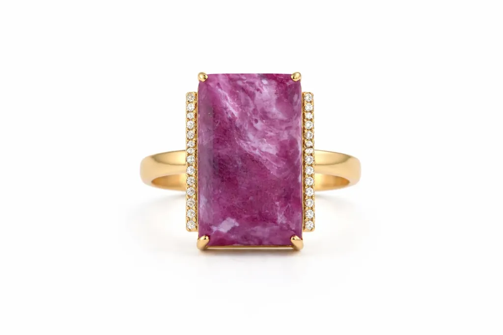 [LG144] LG144 Diamond & Ruby Zoisite Ladies' Ring