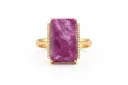 LG144 Diamond & Ruby Zoisite Ladies' Ring