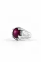 MR016 Star Ruby with CVD diamond Oval Men's Ring